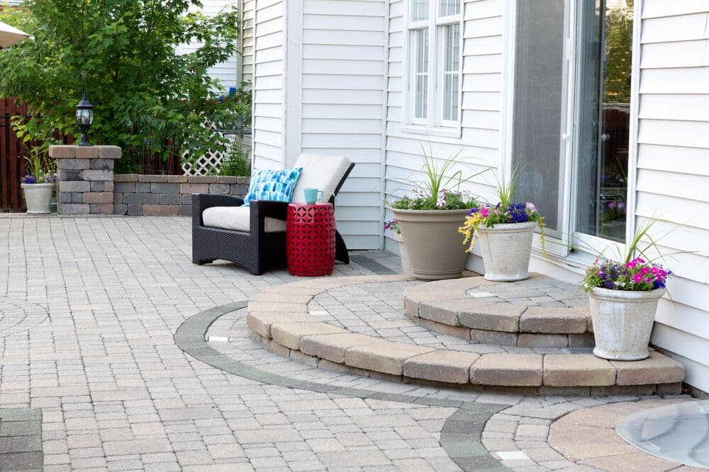 Clean weed free outside patio