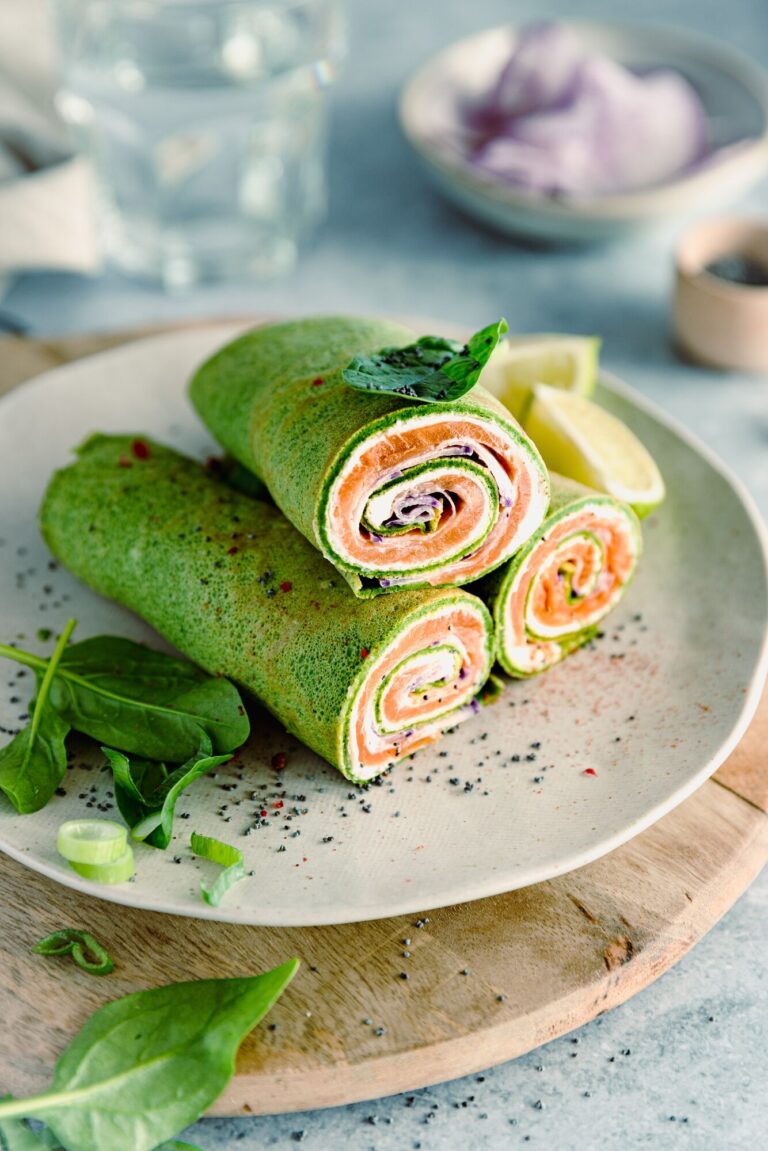 Spinach and Smoked Trout Crepe