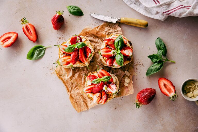 Strawberry, Ricotta, and Basil Pizzettes