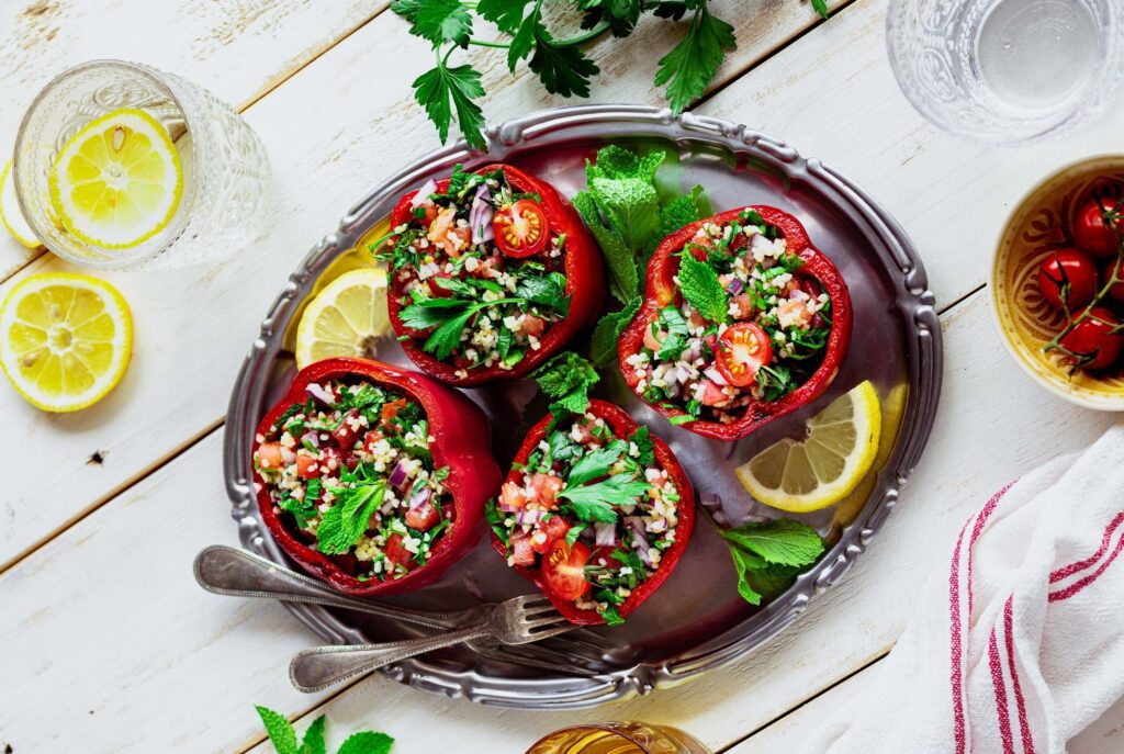 Lebanese Tabbouleh-Style Stuffed Peppers