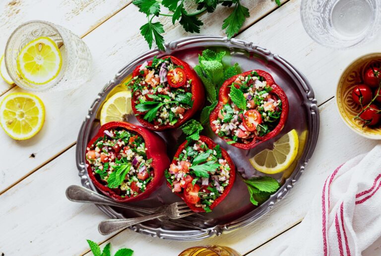 Lebanese Tabbouleh-Style Stuffed Peppers